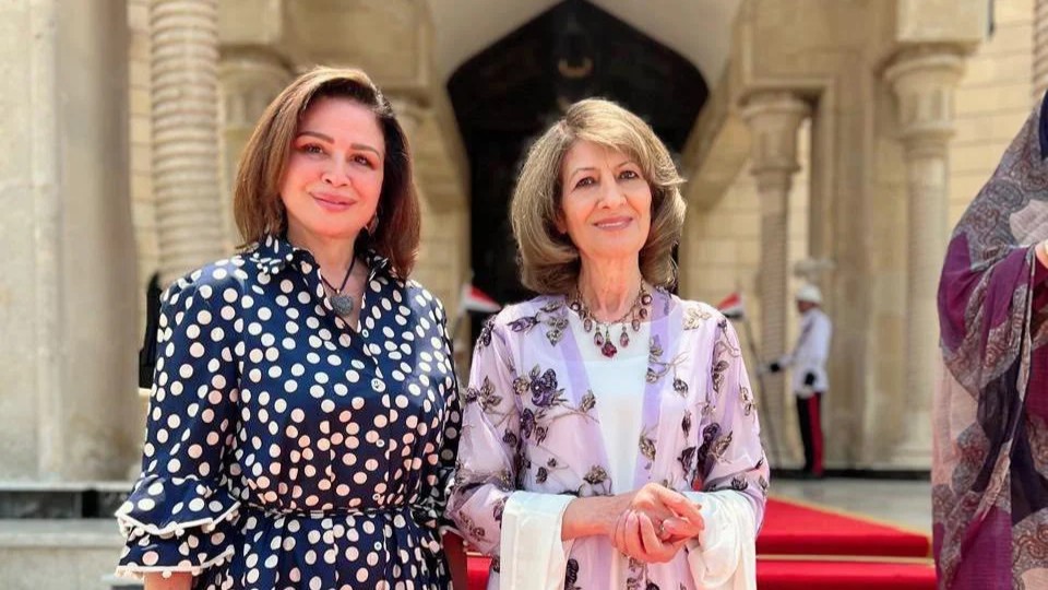 إلهام شاهين وقرينة الرئيس العراقي