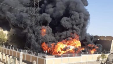 حريق محطة محولات وادي النقرة